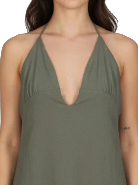 Καλοκαιρινό Midi Φόρεμα Khaki