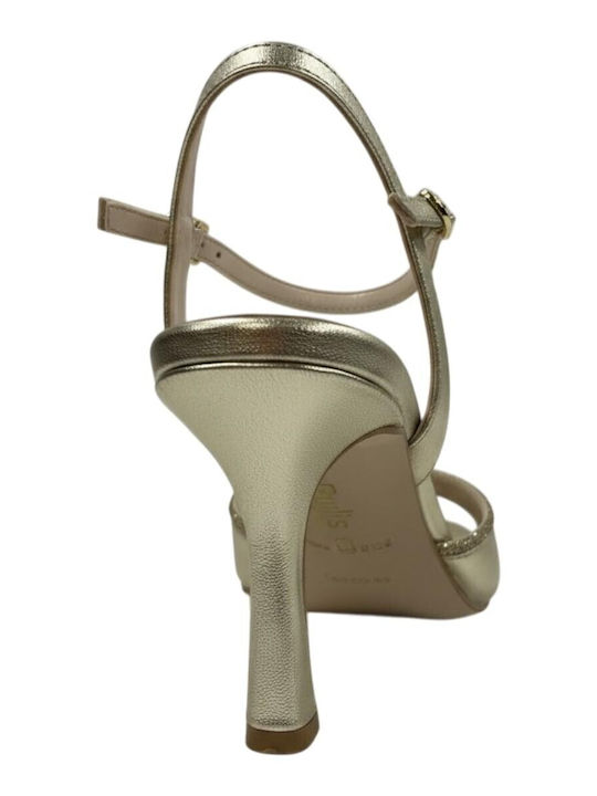 Damen Sandalen Aus Leder Goldene