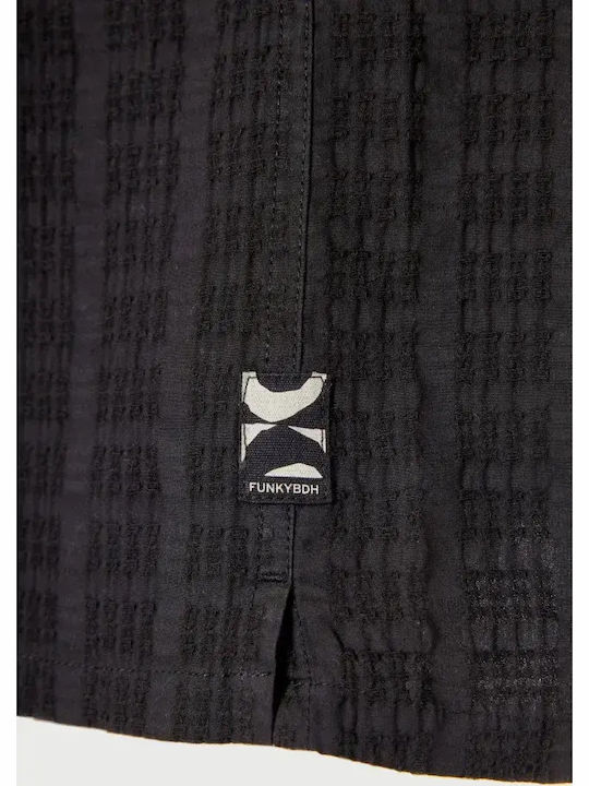 Short Sleeve Cotton Shirt in a Relaxed Fit Grey