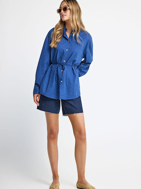 Long Sleeve Women's Shirt Twilight Bl Blue Monochrome