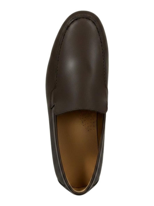 Leather Men's Moccasins in Brown Colour