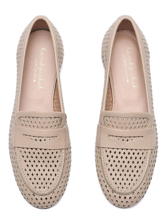 Δερμάτινα Γυναικεία Loafers σε Πορτοκαλί Χρώμα