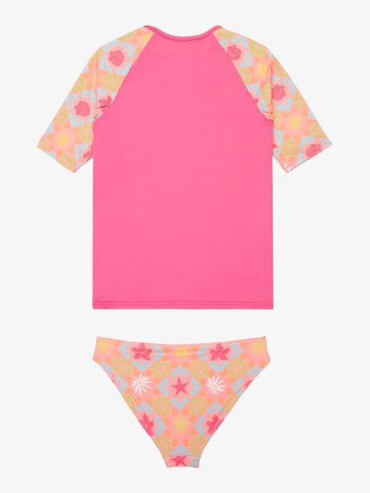 Roxy Plumeria Hippie Hour Diagonal Παιδικό Μαγιό Μπικίνι Πολύχρωμο