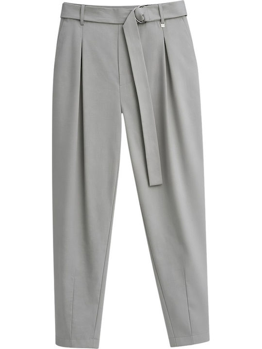 Elastic Trousers in Regular Fit Grey
