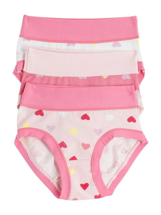 Cotonella Set Kids Panties White-Fuchsia-Pink