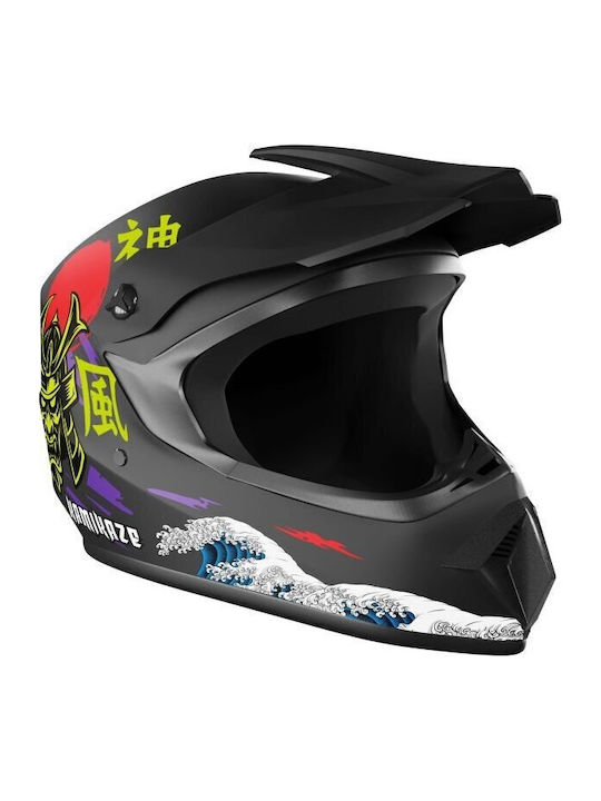Kamikaze Full Face Mountain Bicycle Helmet Black