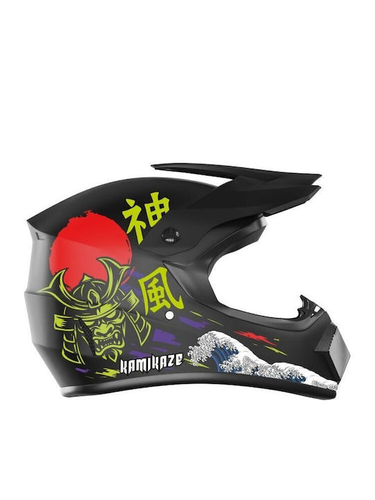 Kamikaze Vollgesicht Fahrradhelm Berg Schwarz
