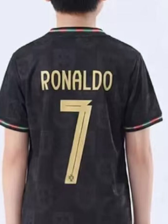 King Kids Football Set Ronaldo 2026 Black Polo Portugal Away