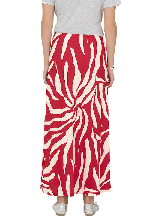 Only Maxi Damenrock Ecru- Rot Only Maxi Damenrock Ecru- Rot