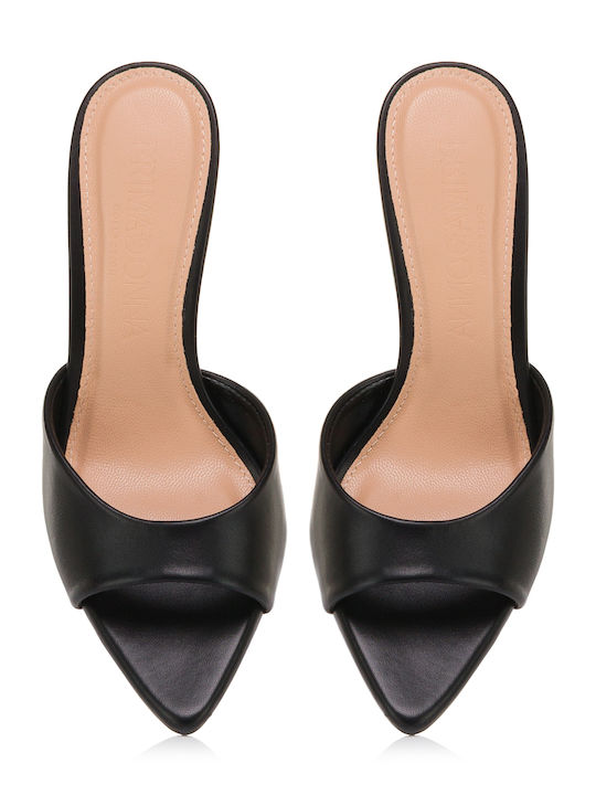 Mules With Heel In Black Colour