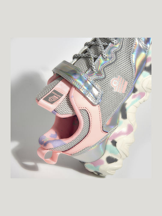 Παιδικά Sneakers με Σκρατς & Φωτάκια Γκρι