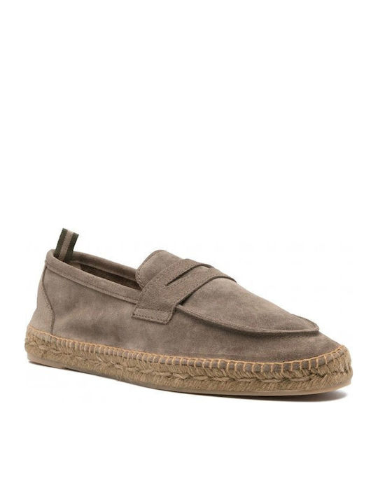 Leather Men's Espadrilles in Beige Colour