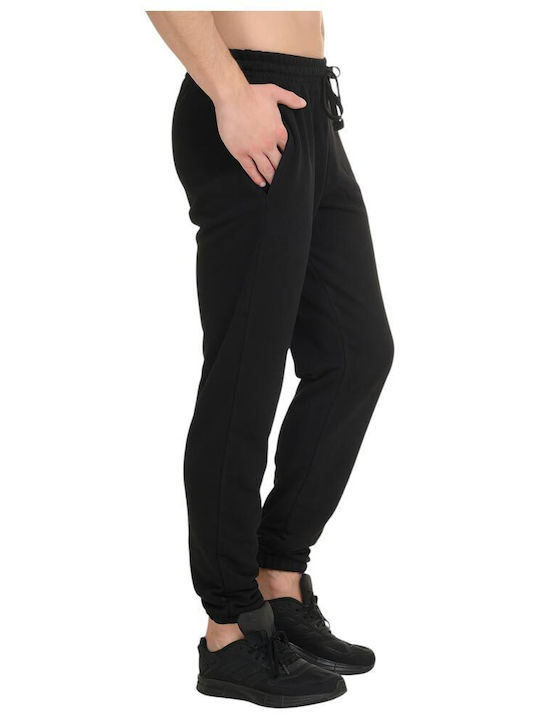 French Terry Sweatpants with Cuffs Black