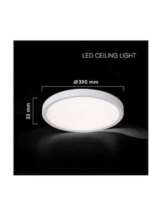 V-TAC Πλαφονιέρα Οροφής Λευκή με Ενσωματωμένο LED και Τηλεχειριστήριο