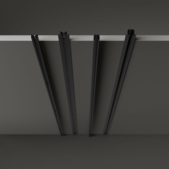 Calea Ferată Încastrabilă Monofazată Neagră 200cm Link Mono 342825 Ideal Lux 342825