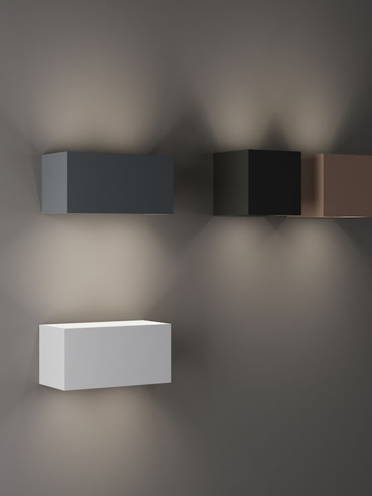 Ideal Lux Επιτοίχιο Εξωτερικό Φωτιστικό IP54 Διπλής Δέσμης 20x10x10εκ.