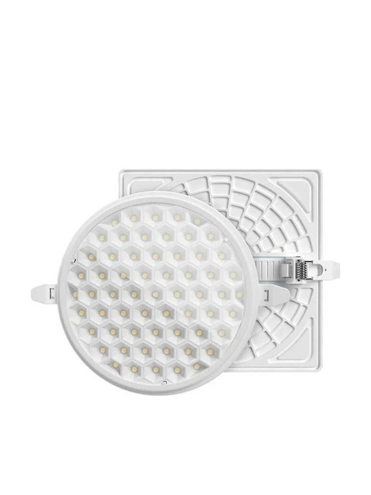Omnia Round Recessed LED Panel 24W with Natural White Light 4000K 17cm