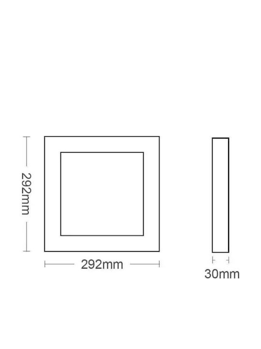 Vito Platz LED Panel 24W mit Kaltweiß Licht 6000K