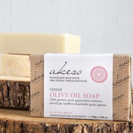 Akeso Geranium & Kamille Handgefertigtes Seifenriegel mit Lavendel 120gr
