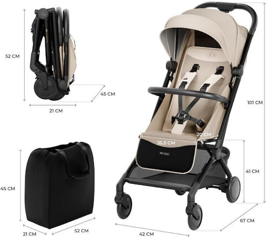 Kinderkraft Pilot 2 Adjustable Baby Stroller Suitable for Newborn Soft Beige 8kg