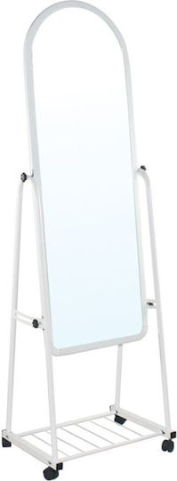 Mega Bazaar Gewölbter Weißer Boden- oder Standspiegel 160x50cm