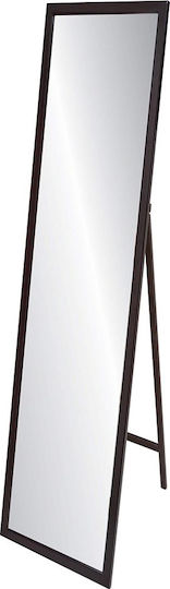 Liberta Einfacher Boden- oder Standspiegel mit Schwarzem Holzrahmen 146x45cm