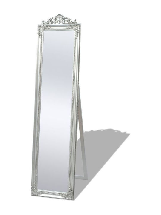 vidaXL Καθρέπτης με Ασημί Ξύλινο Πλαίσιο 160x40cm