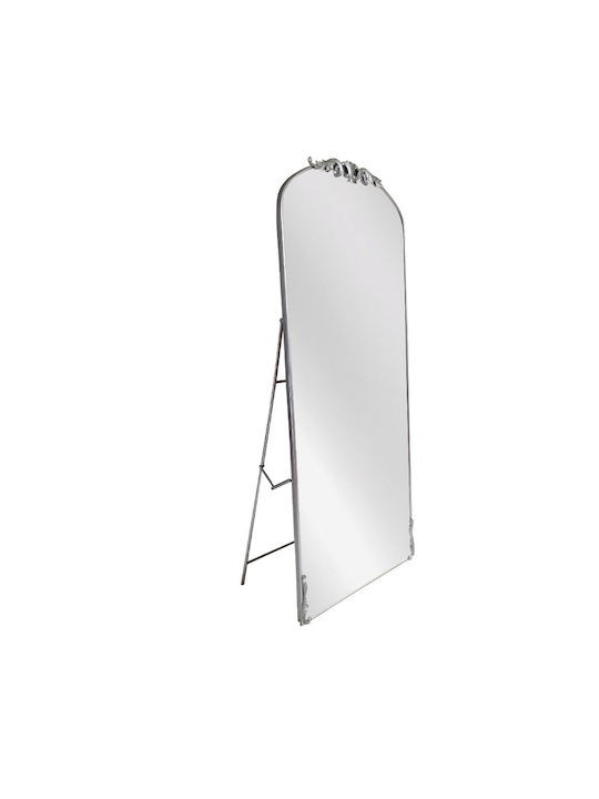 Artekko Dia Floor Mirror Arched with Silver Metal Frame 181x72.5cm