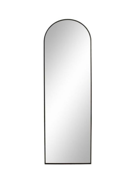 Arched Floor Mirror with Black Aluminum Frame 148x45cm