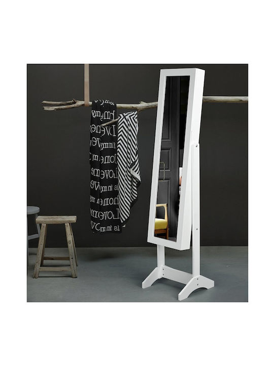 Bakaji Floor Mirror with White Wooden Frame