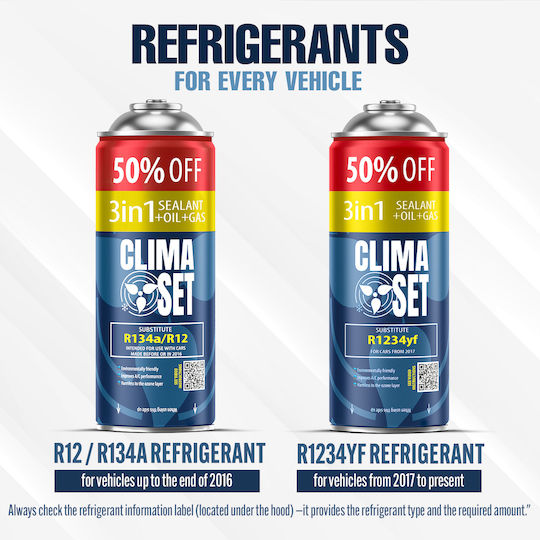 Climaset XL Комплект За Попълване На Климатик R134a Освежител
