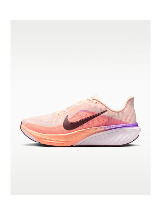 Pegasus 42 Women's Sport Shoes Running Chalk Orange Pulse Bright Violet Tattoo
