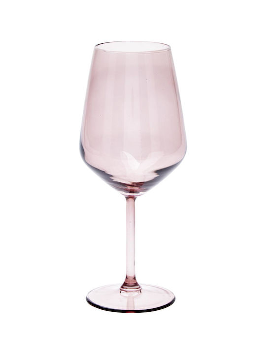 Weißweinglas aus Glas in Rosa Farbe Kelch