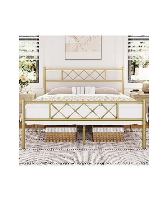 SteweHome Metallbett Mit Doppelter Nutzung Gold 100x200cm