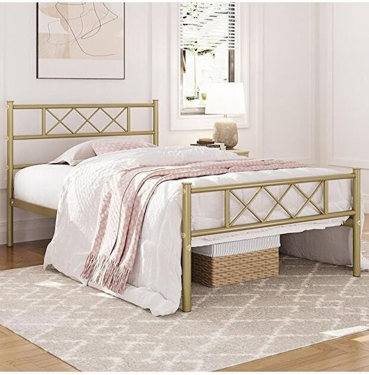 SteweHome Metallbett Mit Doppelter Nutzung Gold 100x200cm