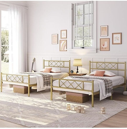 SteweHome Metallbett Mit Doppelter Nutzung Gold 100x200cm