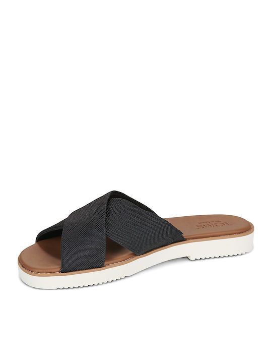 Mae Flache Sandalen für Damen Schwarz
