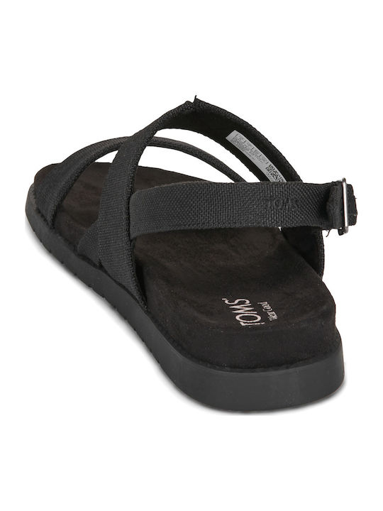 Damen Flache Sandalen Schwarz