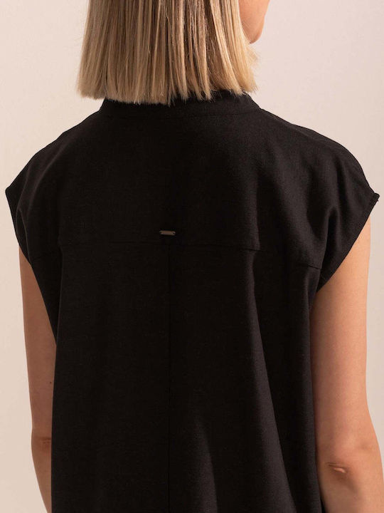 Sommer Mini Damenkleid Schwarz