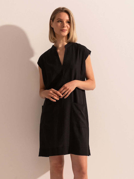 Sommer Mini Damenkleid Schwarz