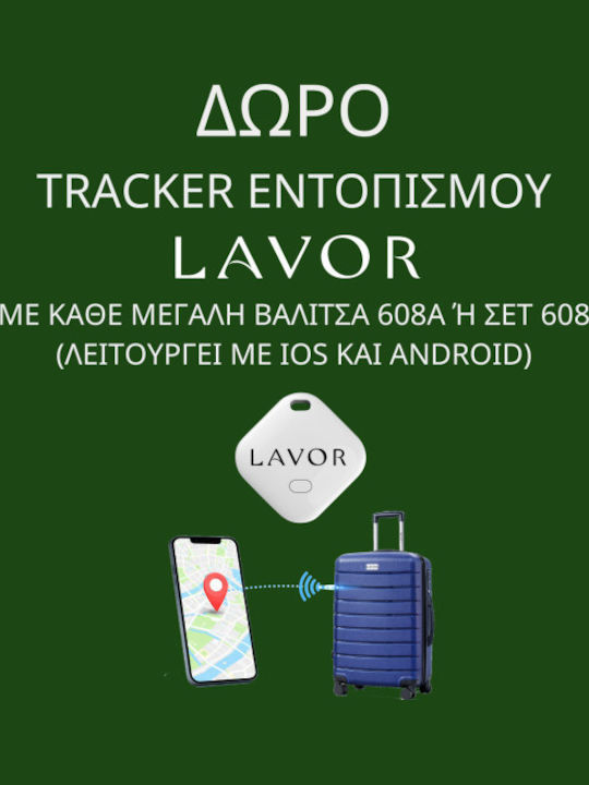 Lavor Large Hard Olive Travel Suitcase with 4 Wheels Height 75cm