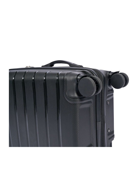 Lavor Cabin Hard Black Suitcase with 4 Wheels Height 55cm