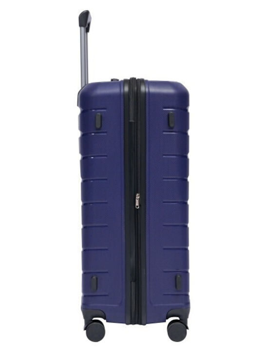 Lavor Cabin Hard Blue Travel Suitcase with 4 Wheels Height 55cm