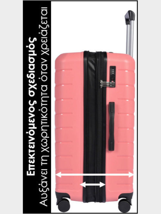 Lavor Großer Hart-Reise Koffer Rosa mit 4 Rädern Höhe 75cm