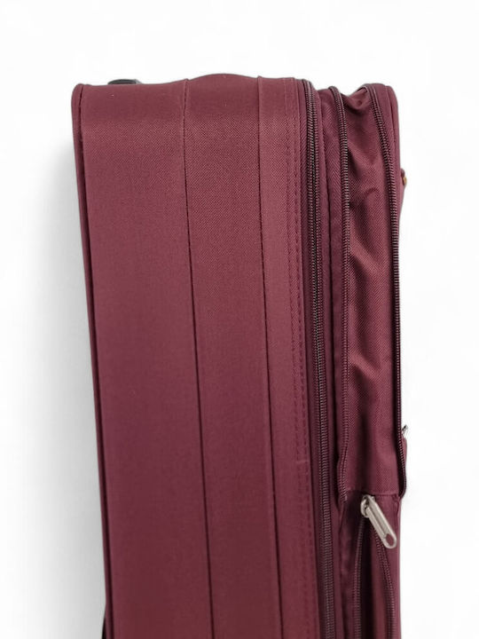 RCM Travel Suitcase Cabin Fabric Burgundy with 2 Wheels Height 55cm