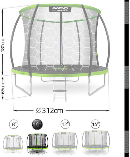 NEO Sport Trambulină Pentru Copii Diametru 110 cm cu Plasă de Protecție și Scară
