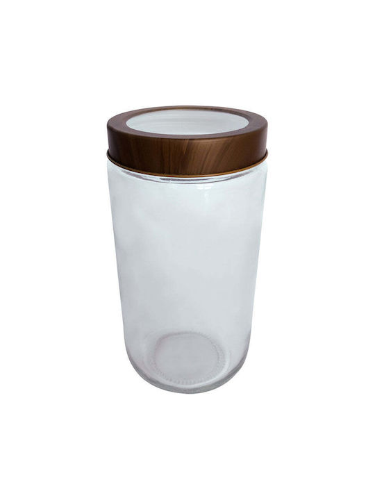 Brio Mate Allgemeine Verwendung Glas mit Deckel Hölzernes Transparent 800ml