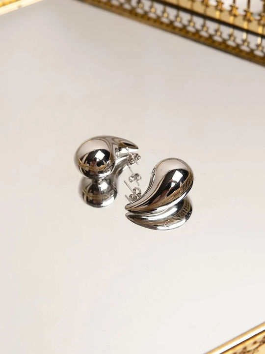 Silver Dangle Earrings Drop Shape One Size Silver
