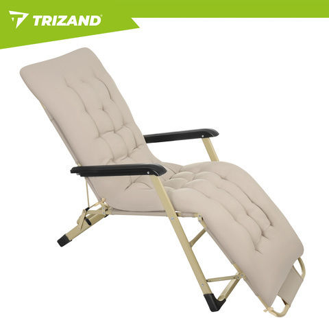 Trizand Ξαπλώστρα-Πολυθρόνα Παραλίας με Ανάκλιση 3 Θέσεων Μπεζ 60x30εκ.