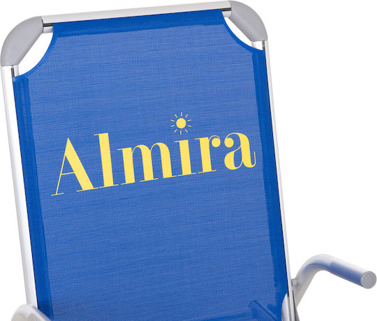 HomeMarkt Aluminium Beach Chair with High Back Blue